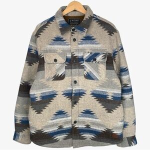 JACHS NEW YORK 'wool blend' sherpa lined aztec shirt jacket size: L